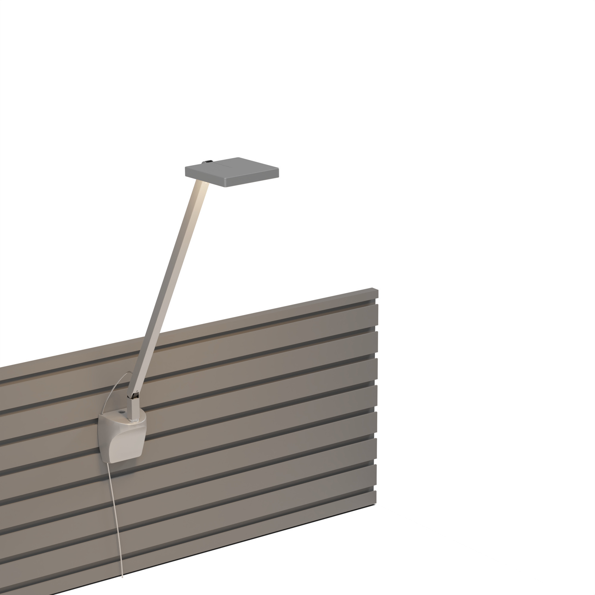 Focaccia Solo Slatwall Mount Desk Lamp Wall Light in Silver